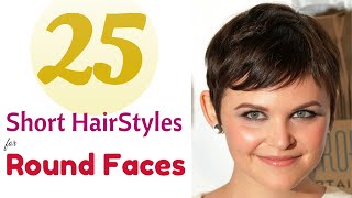 Top 25 Short Hairstyles for Round Faces 2015 [upl. by Gibe623]