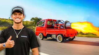 Putting a Fighter Jet Engine in my Mini Truck Fire Dept Called [upl. by Tijnar]