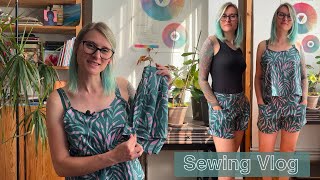 Sewing an easy Camisole and the Pietra Shorts  Rescuing a failed Dress  Sewing Vlog [upl. by Laney]