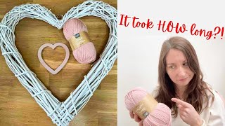 Adorable Yarn Heart Wreath For Valentines Decor [upl. by Devol164]