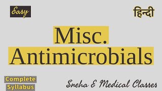 Misc Antimicrobials  Miscellaneous Antimicrobials  Pharmacology [upl. by Yaron]