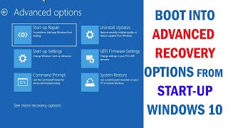 How to Enter Windows 10 Recovery Environment From Boot  Open Advanced Boot Options From Start up [upl. by Anemolif592]