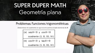 Geometría plana Determinar el cuadrante en que se encuentra 𝜽 con funciones trigonométricas [upl. by Ymmac]