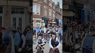 scotlandthebrave by massed pipesanddrums marching to 2024 Crieff Highland Gathering shorts [upl. by Oretna]