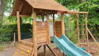 Dunster House Maxi Fort Climbing Frame Tour and review [upl. by Suoivatnod]