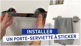 🛠 TUTO  Comment installer un porteserviette à coller [upl. by Shelly]