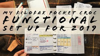 My Filofax Pocket Croc functional Set up for 2019  ft PeanutsPlannerCo EllemonPaperCo [upl. by Seiter]