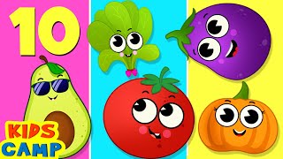 Vegetable Song  Numbers For Kids  Ten Little Vegetables  Nursery Rhymes By KidsCamp [upl. by Dnomed260]