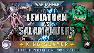 Salamanders Space Marines vs Tyranids Leviathan Warhammer 40K 10th Edition Battle Report 2000pts [upl. by Yaluz]