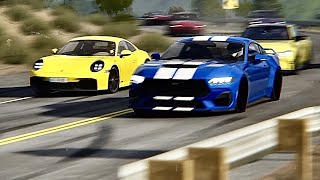 Assetto Corsa Porsche 992 GTS 25  Road Rumble in Los Angeles Canyon open road [upl. by Llevert]