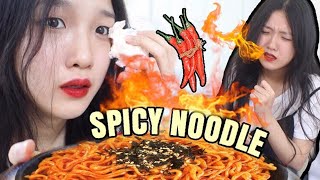 x4 spicy noodle challenge  Jasmine Hang ចាសស្មីន [upl. by Feldman]