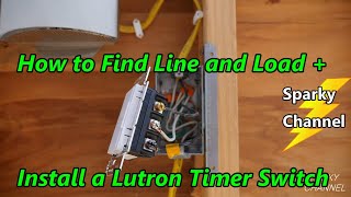 How to Find Line and Load Wires and Install a Lutron Timer Switch MA T51MNWH Neutral Required [upl. by Bysshe]