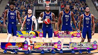 TEAM USA TAKES OVER COMP PRO AM on NBA 2K24  Steph Curry LeBron James Kevin Durant [upl. by Enar]