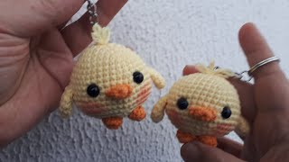 AMİGURUMİ CİV CİV ANAHTARLIK YAPIMI Crochet making chick keychain [upl. by Ellerd]