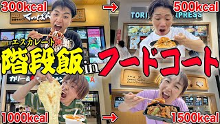 【爆食】前の人より食べなきゃいけないフードコート大食い！カロリー下回ったら即帰宅！全額負担 [upl. by Eisseb519]