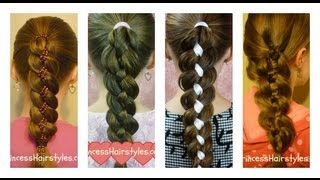 How To Four 4 Strand Braid Tutorial [upl. by Sahpec]