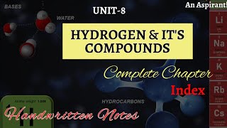 Unit 8 Hydrogen amp its Compounds Index  Chemistry  General Science  Handwritten notes [upl. by Elyrrad]