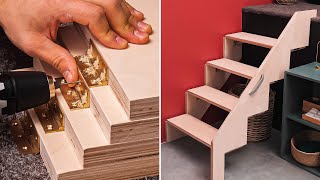 How To Build Foldable Stairs amp Other Space Saving Solutions  Woodworking Project [upl. by Peoples]