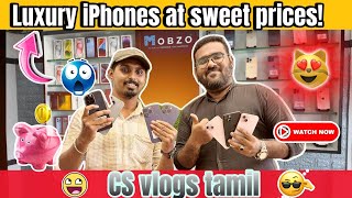 iphones at low price 🥳  cs vlogs tamil  mobzo mobiles [upl. by Ellehcit]