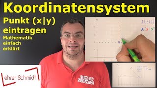 Koordinatensystem  Punkt xy eintragen  Mathematik  ganz einfach erklärt  Lehrerschmidt [upl. by Jorin]