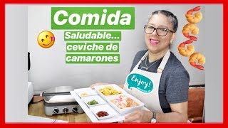 CEVICHE DE CAMARONES CON TAJADAS DE PLATANO VERDE ceviche camarones mariscos [upl. by Schreiber]