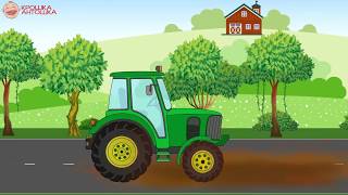 Agricultural machinery story Cartoon for kids  Colorful Farm Vehicles and Animated Farm [upl. by Inobe]