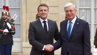 French President Macron meets with Kazakh President Tokayev [upl. by Leunam]