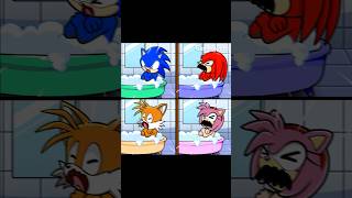 Sonic Knuckles Tails Amy Escape from the Bathroom cartoon animation shorts [upl. by Sidky]