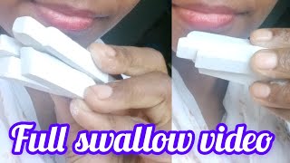 Full Swallow White Slate Cubicle Bar Asmr Eating Show Asmr Satifexing K Slate Pencil Eating [upl. by Wendye745]