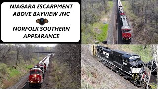 CN FREIGHT TRAFFIC ON THE ESCARPMENT GRADE – MILE 17 DUNDAS SUB [upl. by Scornik]