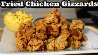 How To Make TENDER FRIED CHICKEN GIZZARDS Recipe [upl. by Nodnarg]