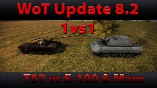 World of Tanks 1vs1 T57 Heavy Tank vs E100 amp Maus [upl. by Anoek]