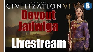 Livestream Civ 6  RETRY Poland Deity  PART 2  Devout Jadwiga  Civilization 6 Leader Pass [upl. by Legna970]