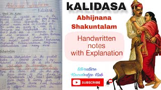 Kalidas Abhijnana Shakuntalam Handwritten notes  act wise summary  with Explanation in Hindi [upl. by Denys]