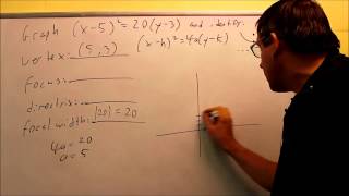 Conics Graphing and Analyzing The Parabola Ex 4 [upl. by Leuqer]