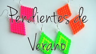 Abalorios DIY  Pendientes de Verano con Superduo Neon  aretes [upl. by Bradman166]