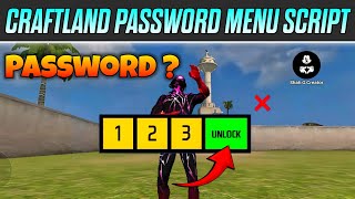 CRAFTLAND PASSWORD MENU 🔑 SCRIPT  Shah G Creator  Make Password Menu in Craftland  Free Fire Max [upl. by Stannfield]