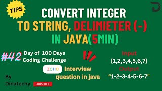 StringJoiner  Convert Integer to String  Java 8  தமிழ்  Interview  DinaTechy coding java DT [upl. by Idnic896]