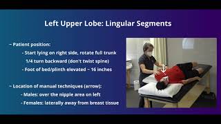 Postural Drainage Left Upper Lobe Lingular Segments [upl. by Duleba]