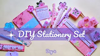 Day4How to make stationery set at home DIY cherry blossom stationery setHandmade stationery set [upl. by Takeo]