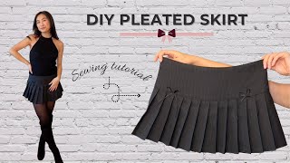 HOW TO Make your own Pleated Mini Skirt DIY Sewing Tutorial [upl. by Meier]