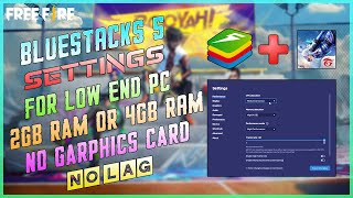 How To Fix Lag In Free Fire Bluestacks 5  Bluestacks 5 Settings For 2GB OR 4GB Ram  No Lag 2021 [upl. by Cello]