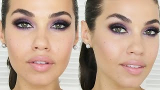 TUTORIAL  Purple Smokey Eye Makeup  Eman [upl. by Aihselef]