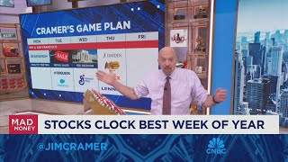 Jim Cramer on what hes watching as stocks end the week up [upl. by Nwahsem]