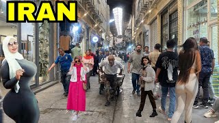 People in the busiest street in Tehran  IRAN Grand Bazaar Vlog [upl. by Zandra]