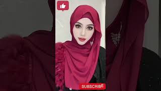 🥰 Party Wear Hijab Style with Earrings ll Function wear Hijab ll Marriage Hijab ll How to wear Hijab [upl. by Epilef]