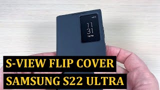 UNBOXING Smart Clear View Cover for Samsung Galaxy S22 Ultra SView Flip Cover [upl. by Adair486]