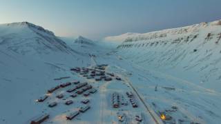 Longyearbyen from above in 4k February 2017 [upl. by Enirehtahc]