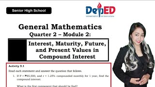 GENMATH MODULE 2 Activity 21  INTEREST MATURITY FUTURE AND PRESENT VALUES IN COMPOUND INTEREST [upl. by Tnayrb]