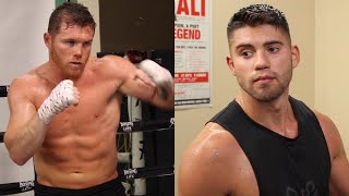 CANELO GIVES HEAVYWEIGHT SPARRING PARTNER BEN ALVAREZ A BOXING LESSON TAKES NOTES PPL [upl. by Aline]